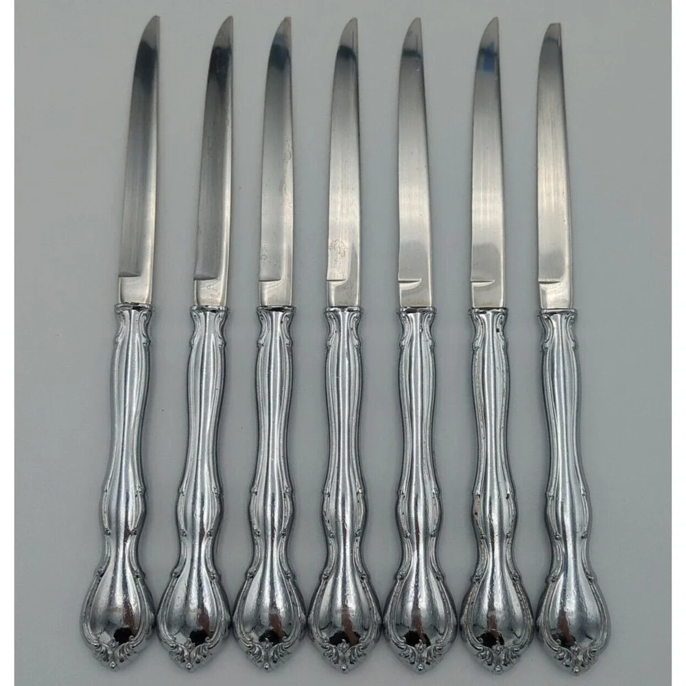 Carvel Hall Stainless Steel Steak‎ Knives 6 Beautiful Ones & 1 Ugly One Set Of 7
